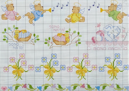 Schema punto croce Orsetto con le ali